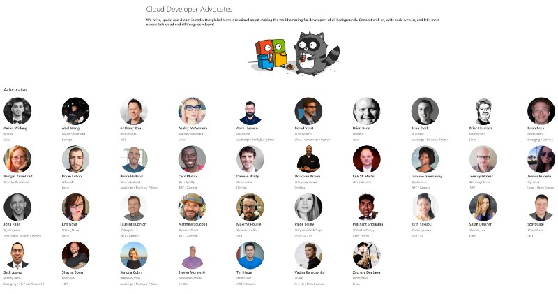 List of Cloud Developer Advocates as of October 2017