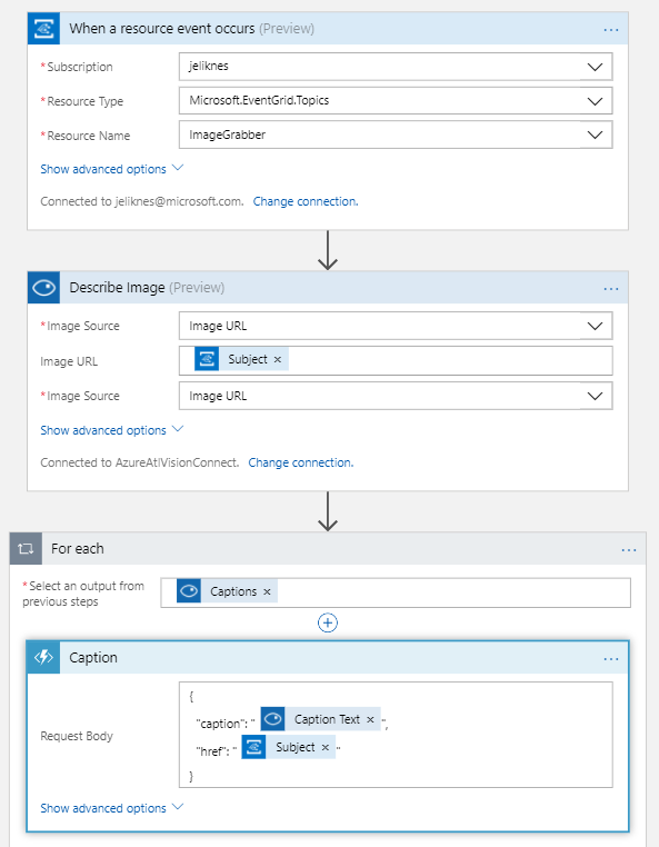 Logic App for captioning