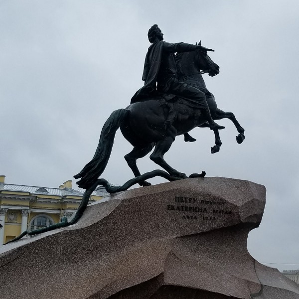 Statue of man on horse