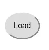 Animation of pointer clicking load button