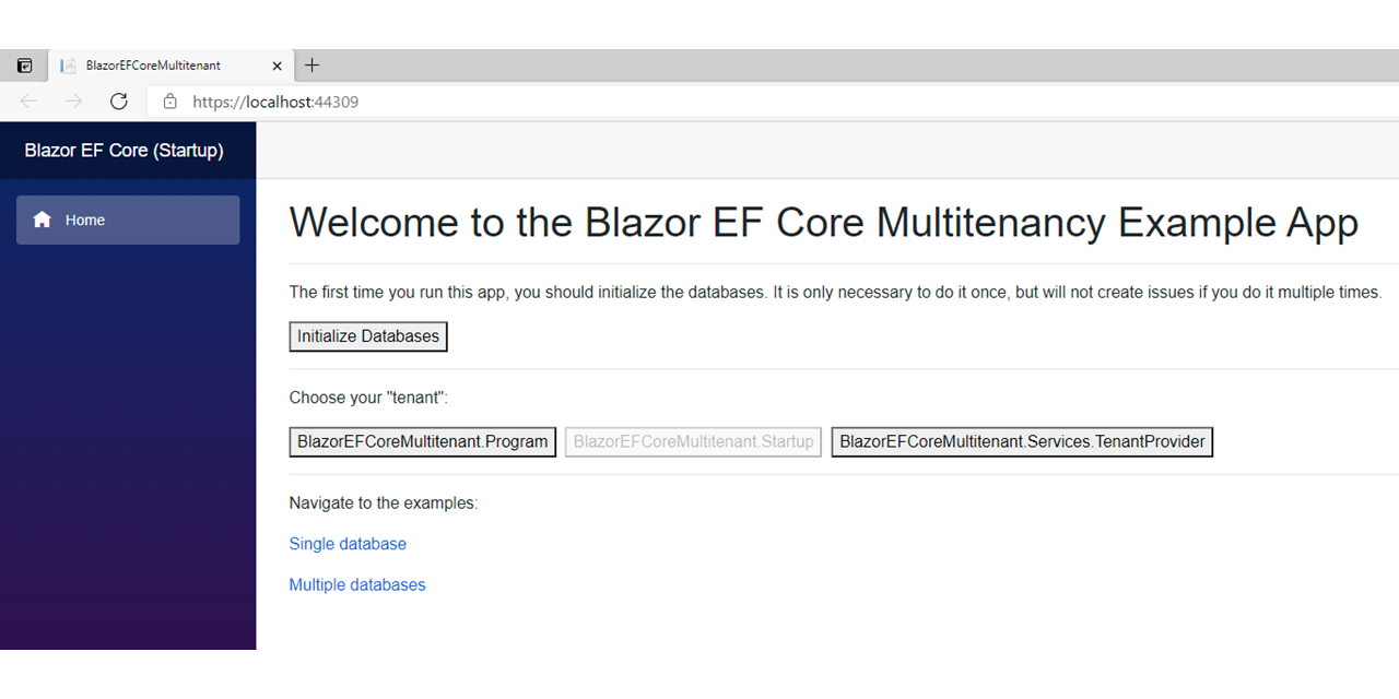 Blazor multi-tenant app